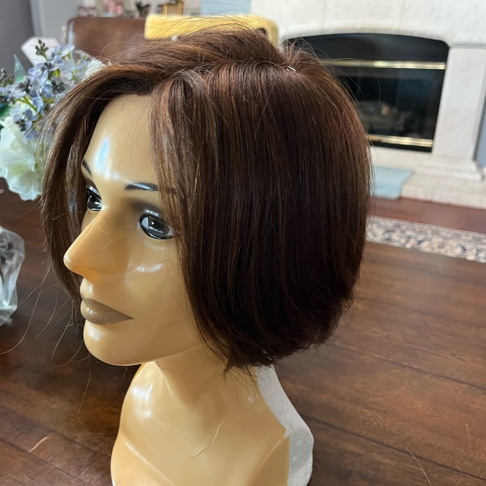 Human hair wig , brown color , lace front. - Picture 2 of 10